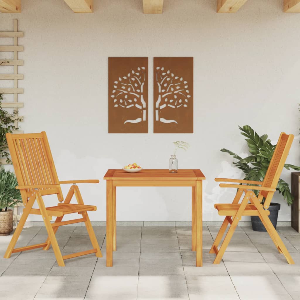 Ensemble à manger de jardin 3 pcs 85x85x74 cm Bois d'acacia solide - XIOS