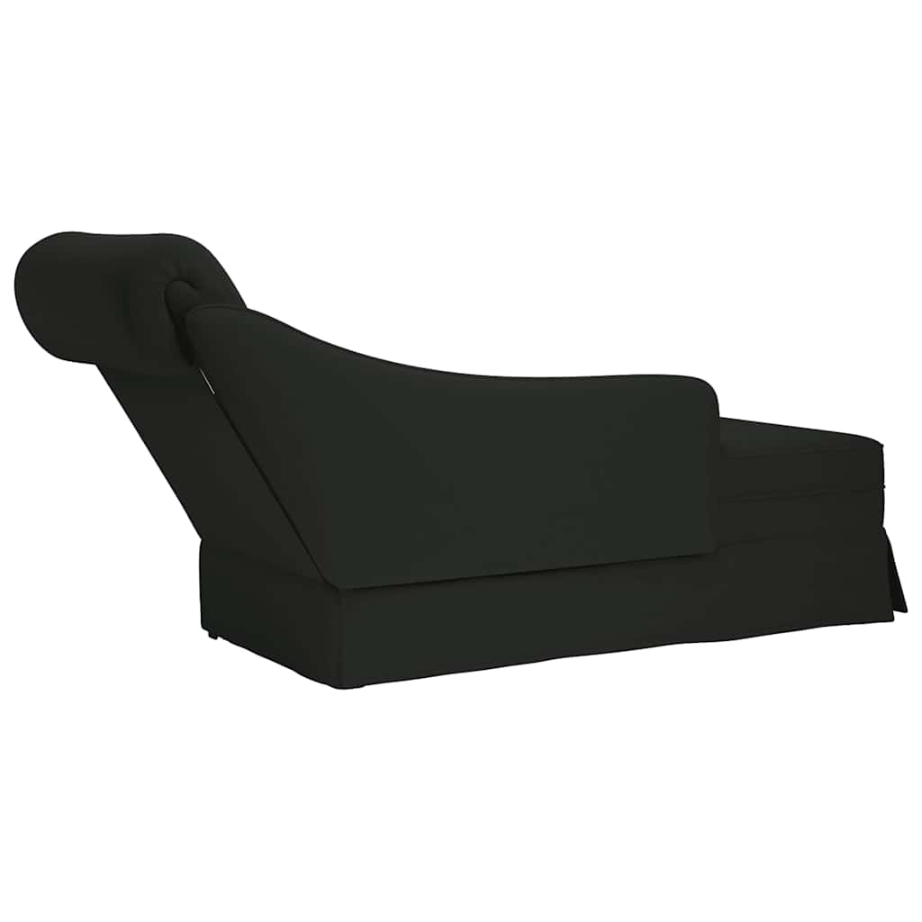 Fauteuil long avec traversin et accoudoir droit noir velours - XIOS