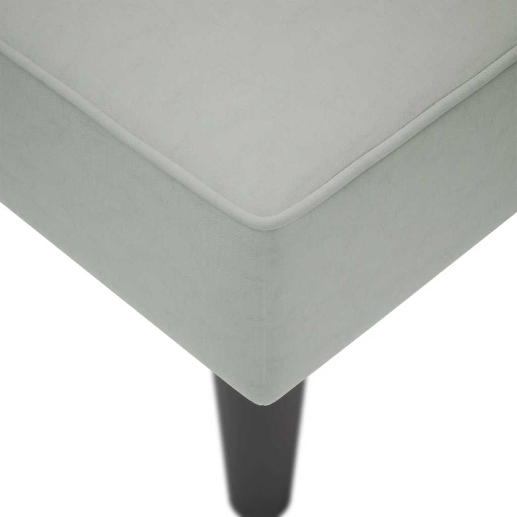Fauteuil long avec accoudoir droit gris clair velours - XIOS