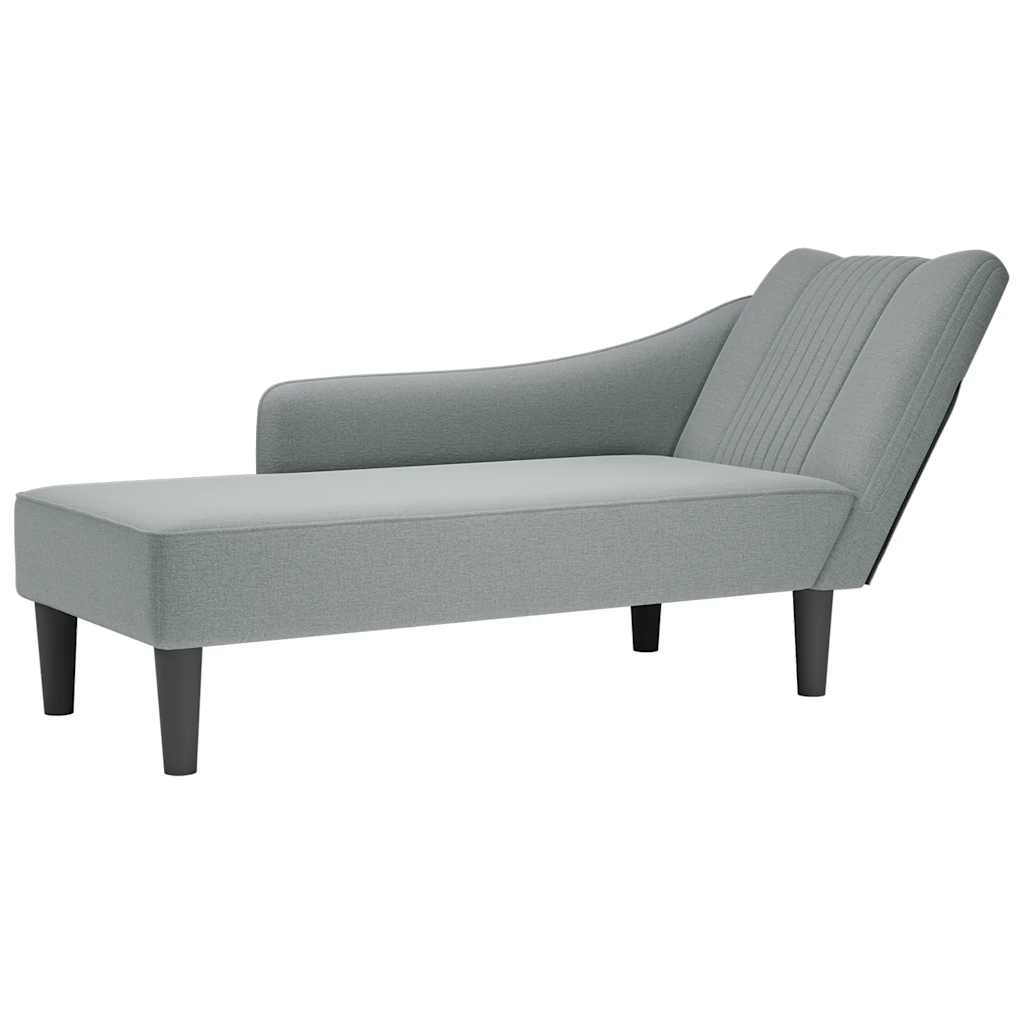 Fauteuil long avec accoudoir droit gris clair tissu - XIOS
