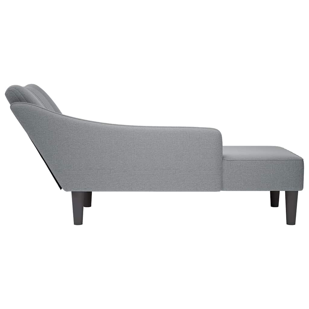 Fauteuil long avec accoudoir droit gris clair tissu - XIOS