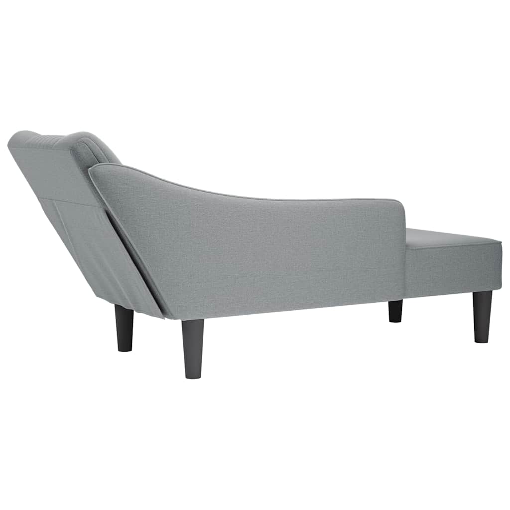 Fauteuil long avec accoudoir droit gris clair tissu - XIOS