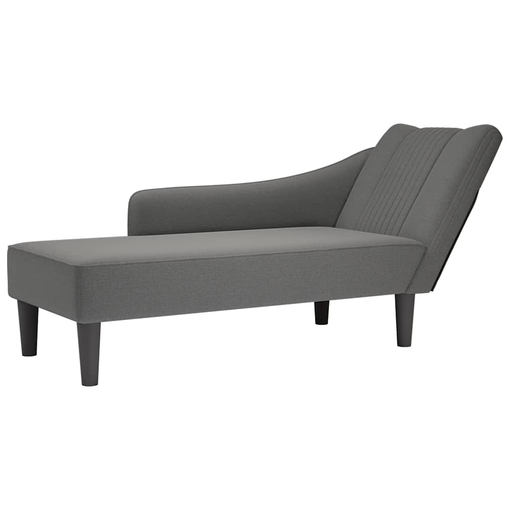 Fauteuil long avec accoudoir droit gris foncé tissu - XIOS