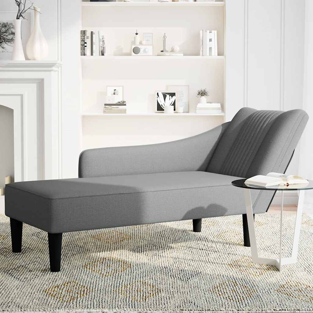 Fauteuil long avec accoudoir droit gris foncé tissu - XIOS