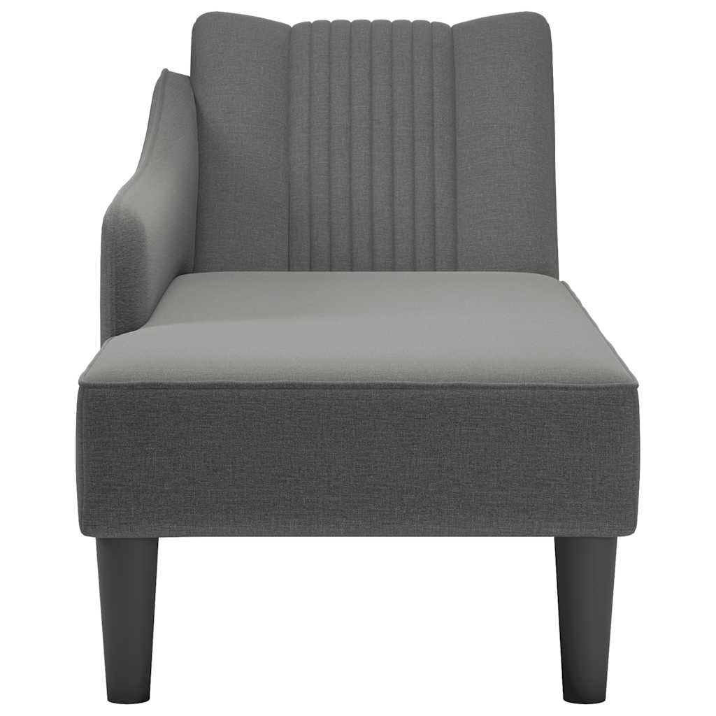 Fauteuil long avec accoudoir droit gris foncé tissu - XIOS