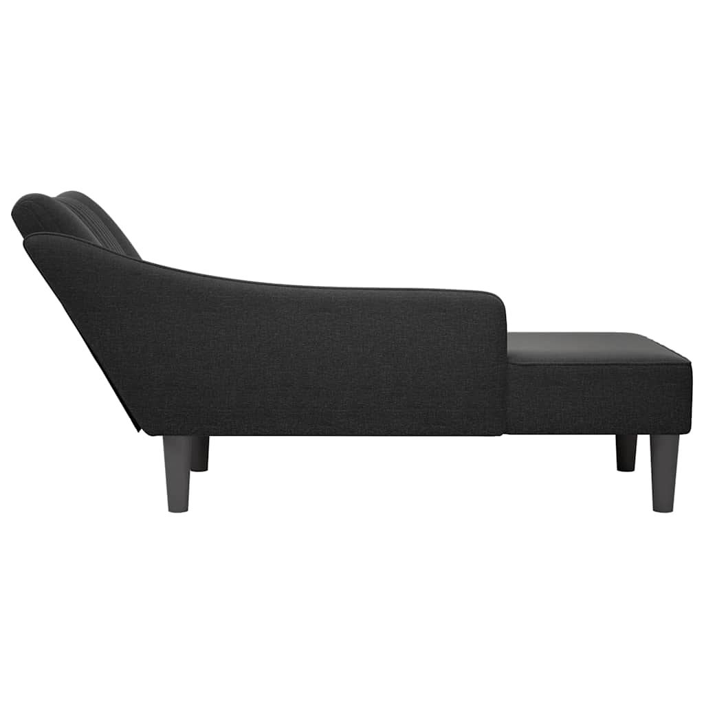 Fauteuil long avec accoudoir droit noir tissu - XIOS