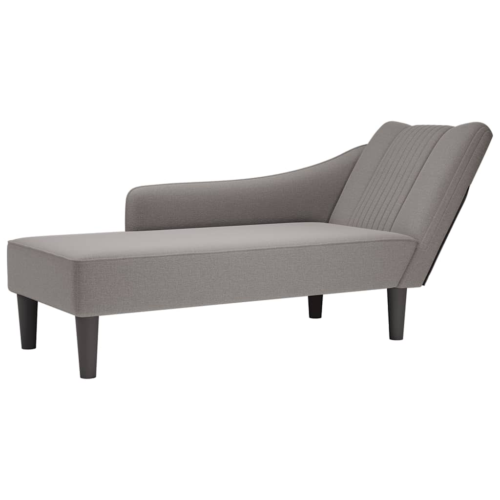 Fauteuil long avec accoudoir droit taupe tissu - XIOS
