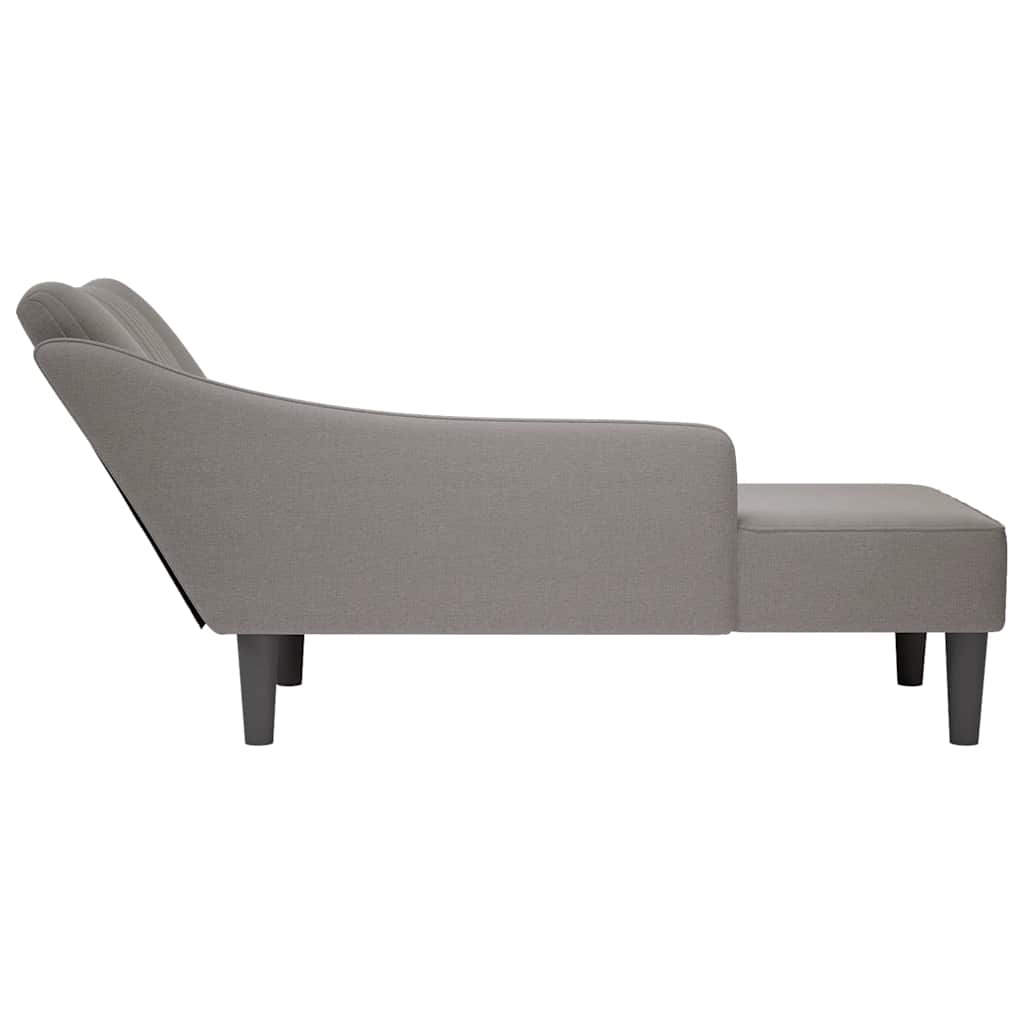Fauteuil long avec accoudoir droit taupe tissu - XIOS