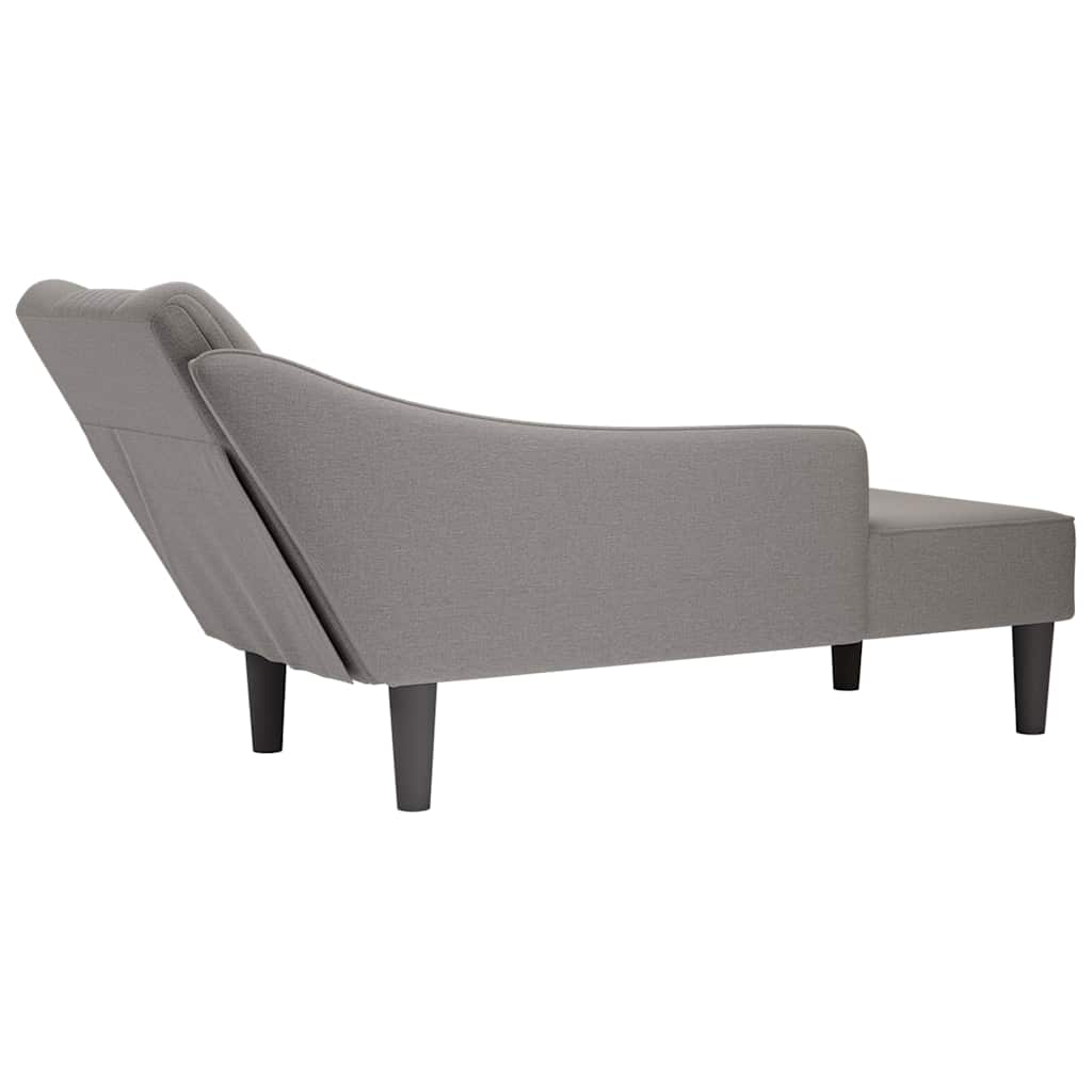 Fauteuil long avec accoudoir droit taupe tissu - XIOS