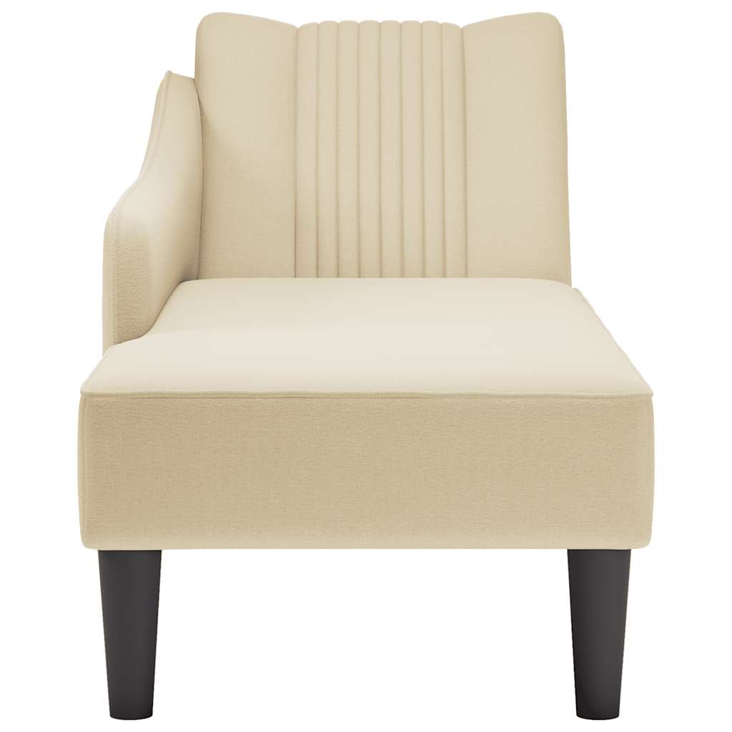 Fauteuil long avec accoudoir droit crème tissu - XIOS