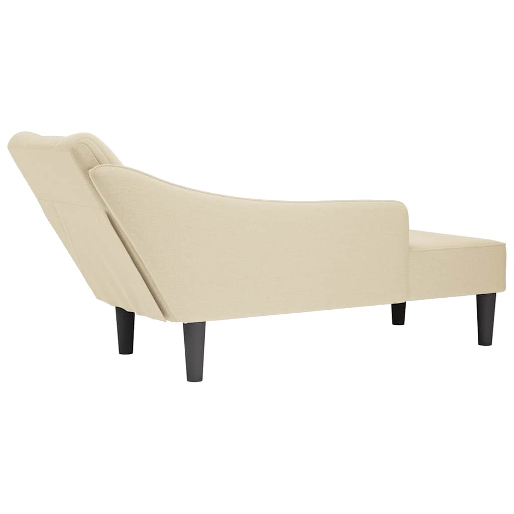 Fauteuil long avec accoudoir droit crème tissu - XIOS