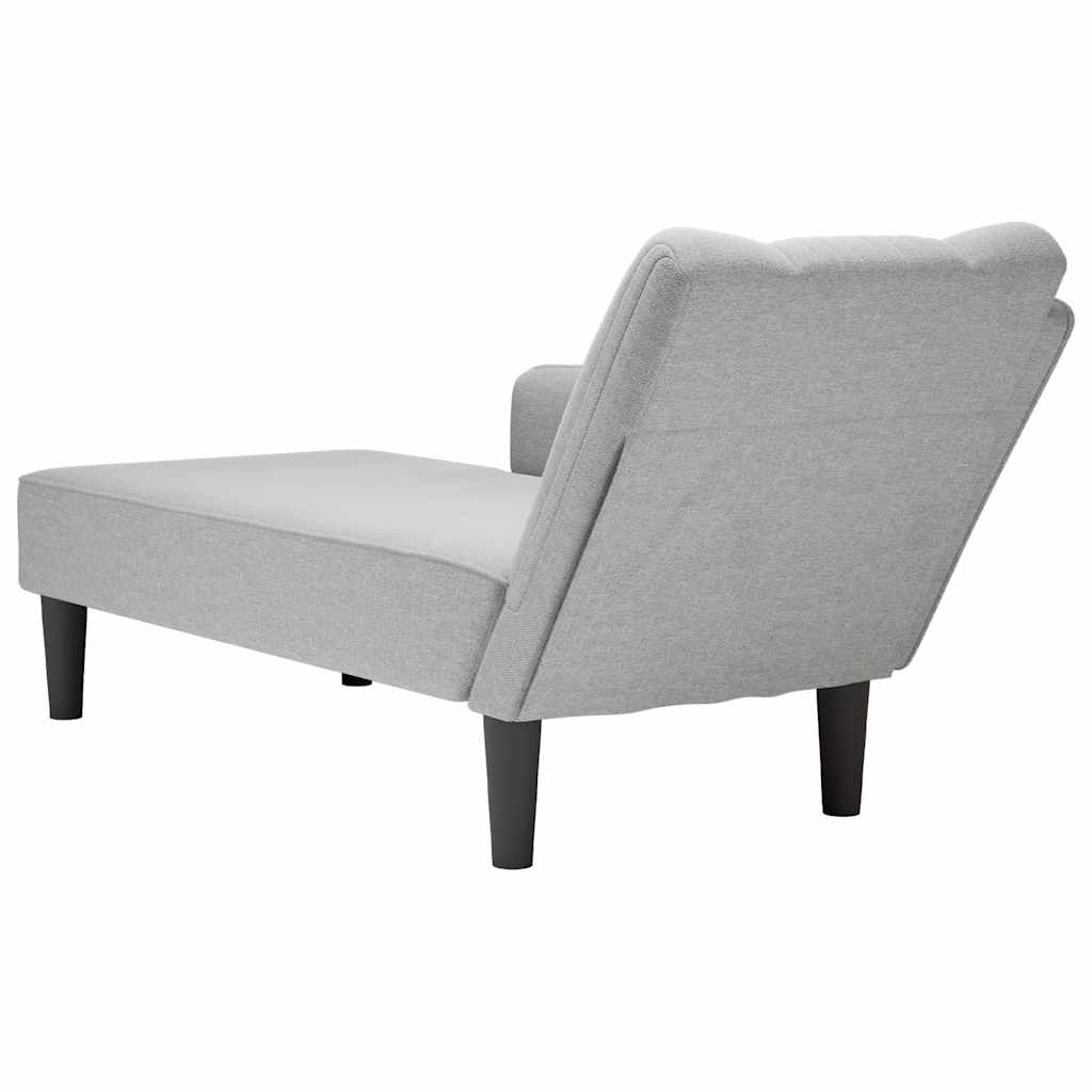 Fauteuil long avec accoudoir droit gris nuage tissu - XIOS