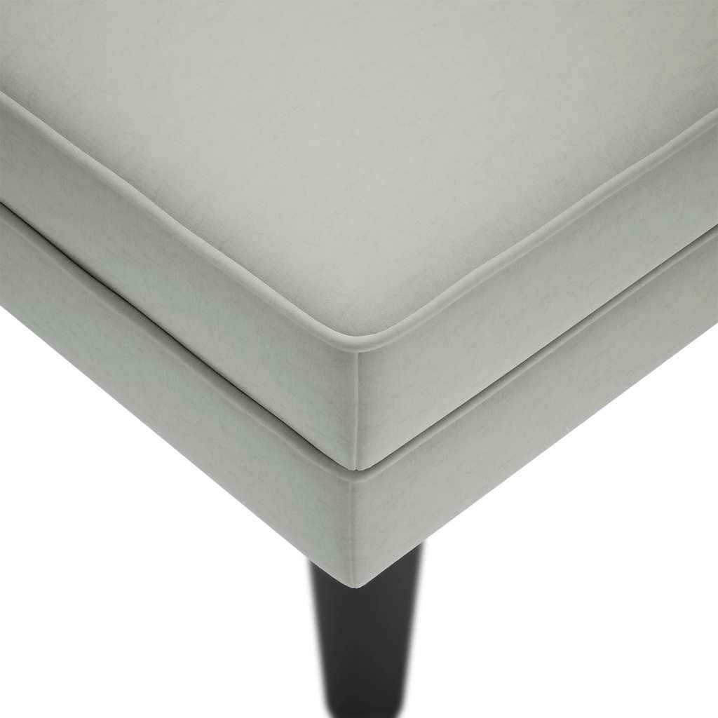 Fauteuil long et coussin et accoudoir droit gris clair velours - XIOS