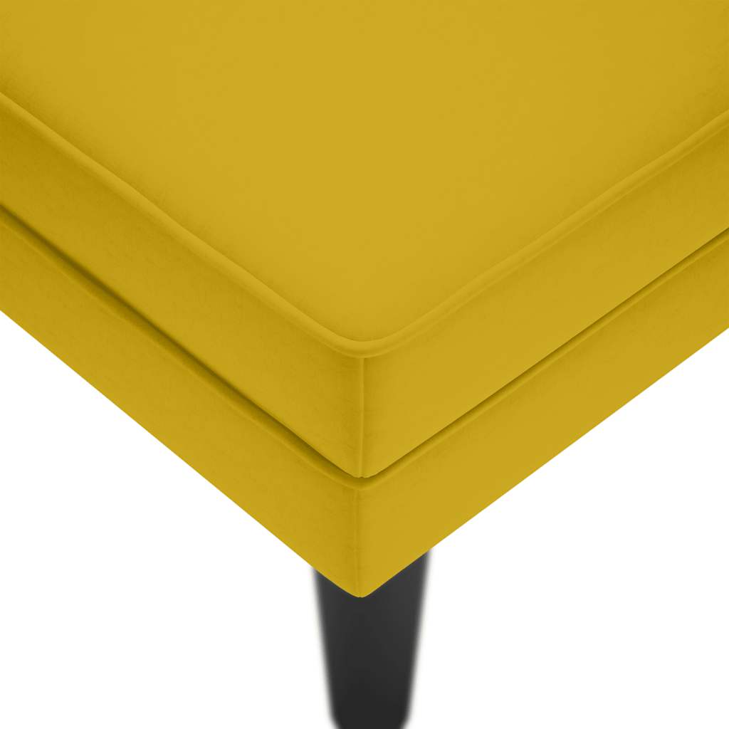 Fauteuil long avec coussin et accoudoir droit jaune velours - XIOS