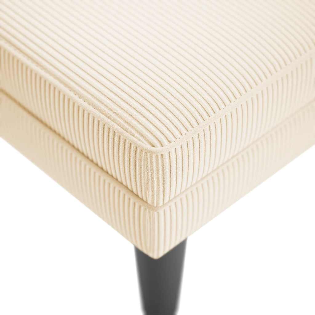 Chaise longue avec coussin crème tissu en velours côtelé - XIOS