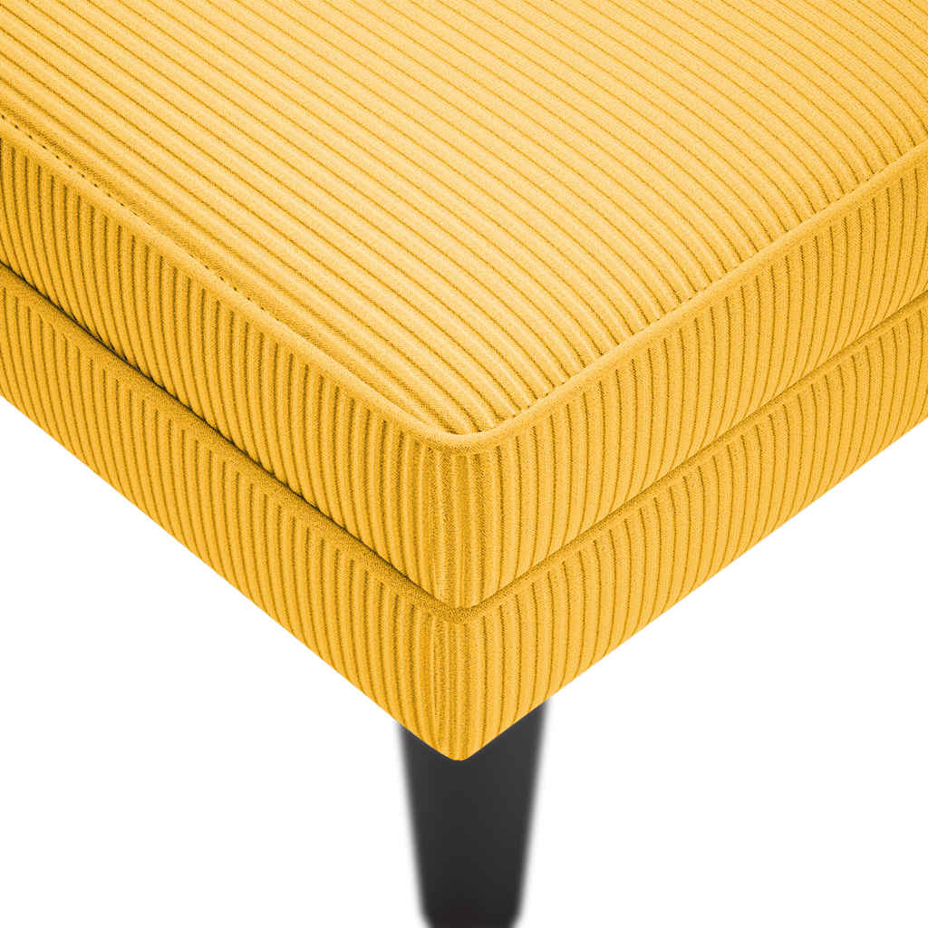 Chaise longue avec coussin jaune clair tissu en velours côtelé - XIOS