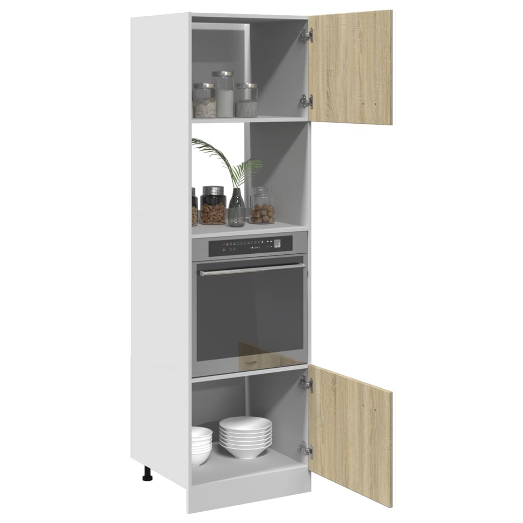 Meuble micro-ondes "Lyon" Chêne Sonoma 60 x 57 x 207 cm Bois d'ingénierie - XIOS