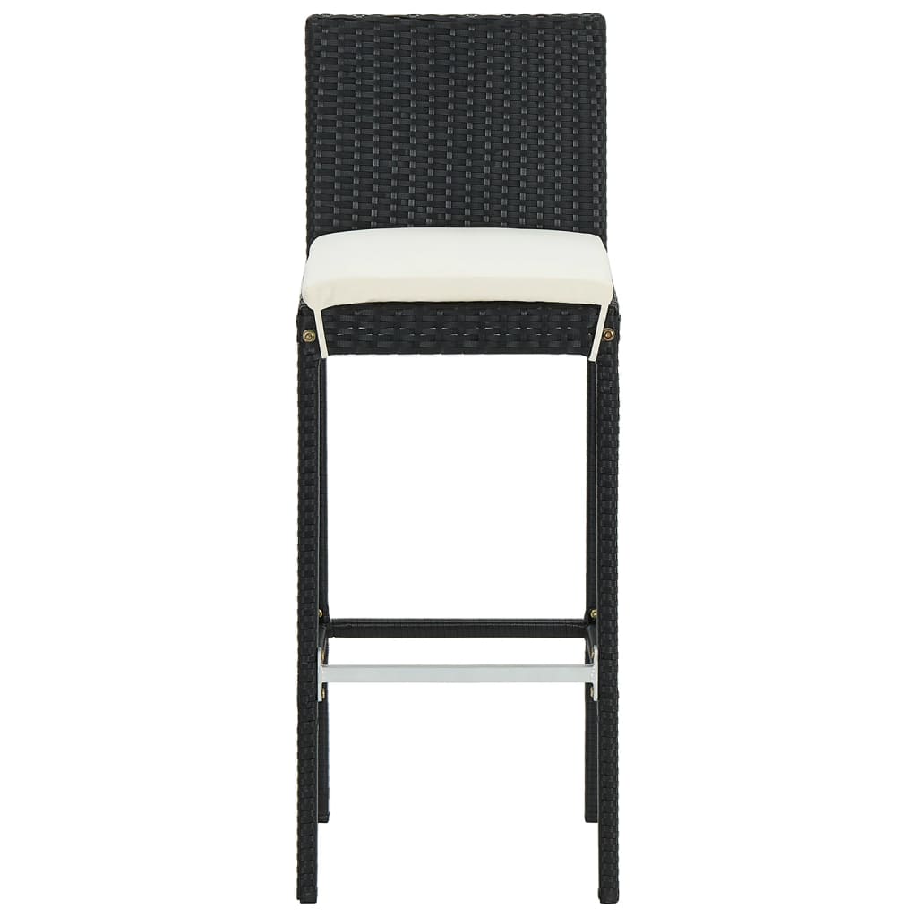 Ensemble de bar de jardin 3 pcs noir bois massif acacia rotin - XIOS
