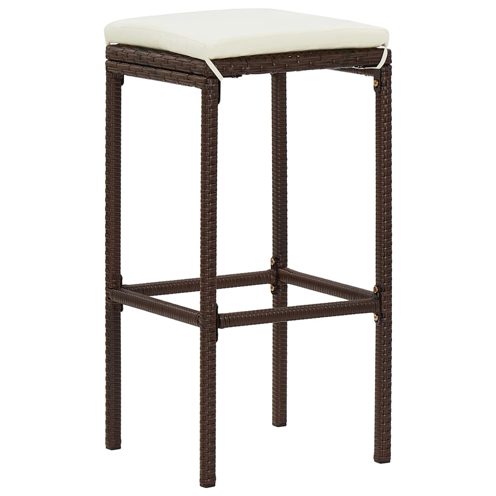 Ensemble de bar de jardin 3 pcs marron bois massif acacia rotin - XIOS