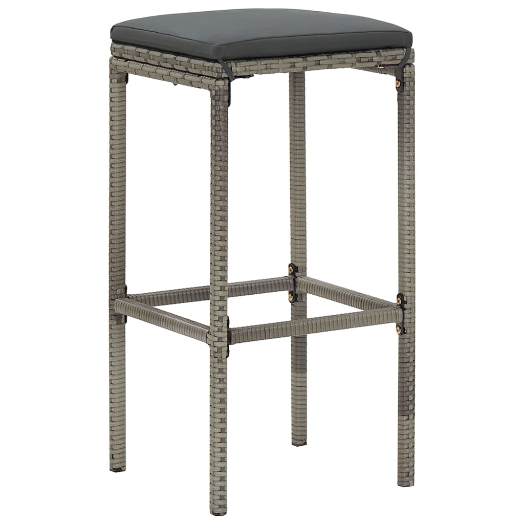 Ensemble de bar de jardin 3 pcs gris bois massif acacia rotin - XIOS