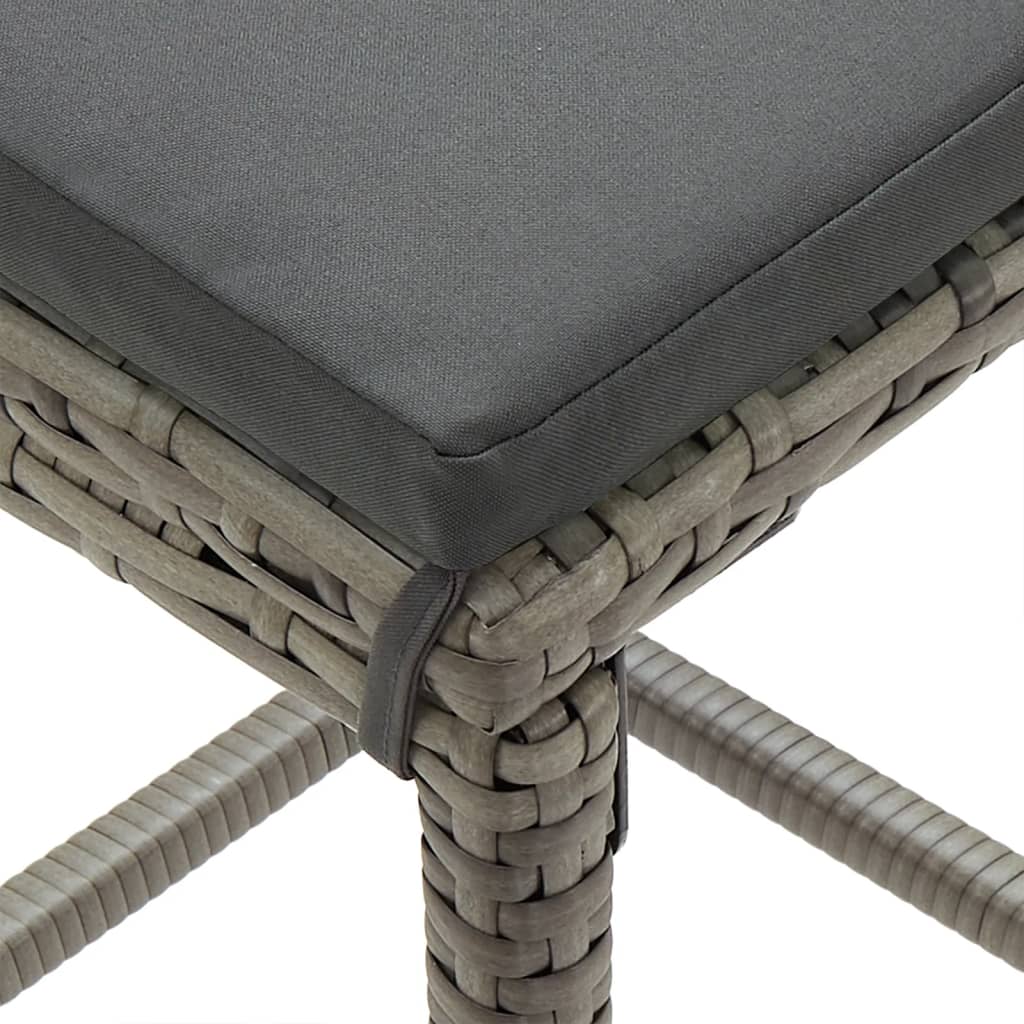 Ensemble de bar de jardin 3 pcs gris bois massif acacia rotin - XIOS
