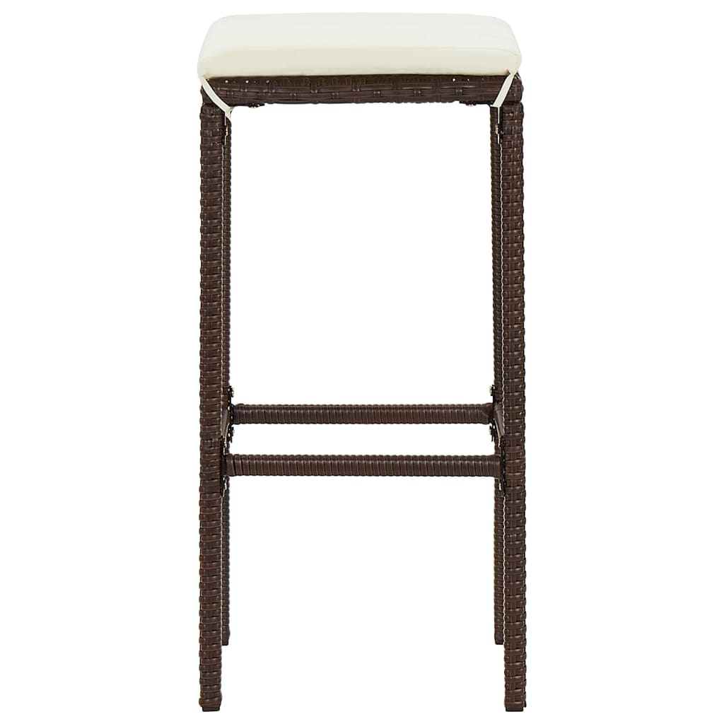 Ensemble de bar de jardin 5 pcs marron bois massif acacia rotin - XIOS