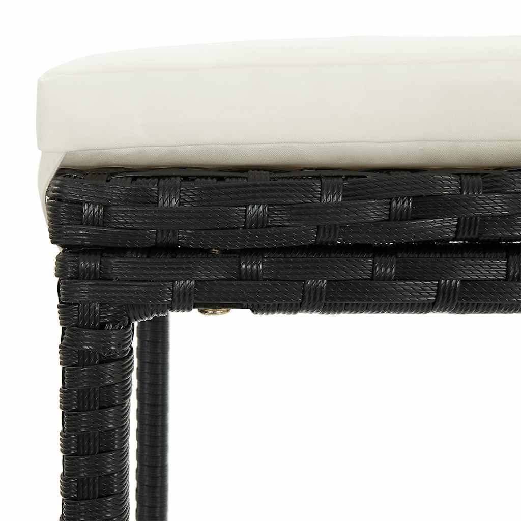 Ensemble de bar de jardin 5 pcs noir bois massif acacia rotin - XIOS