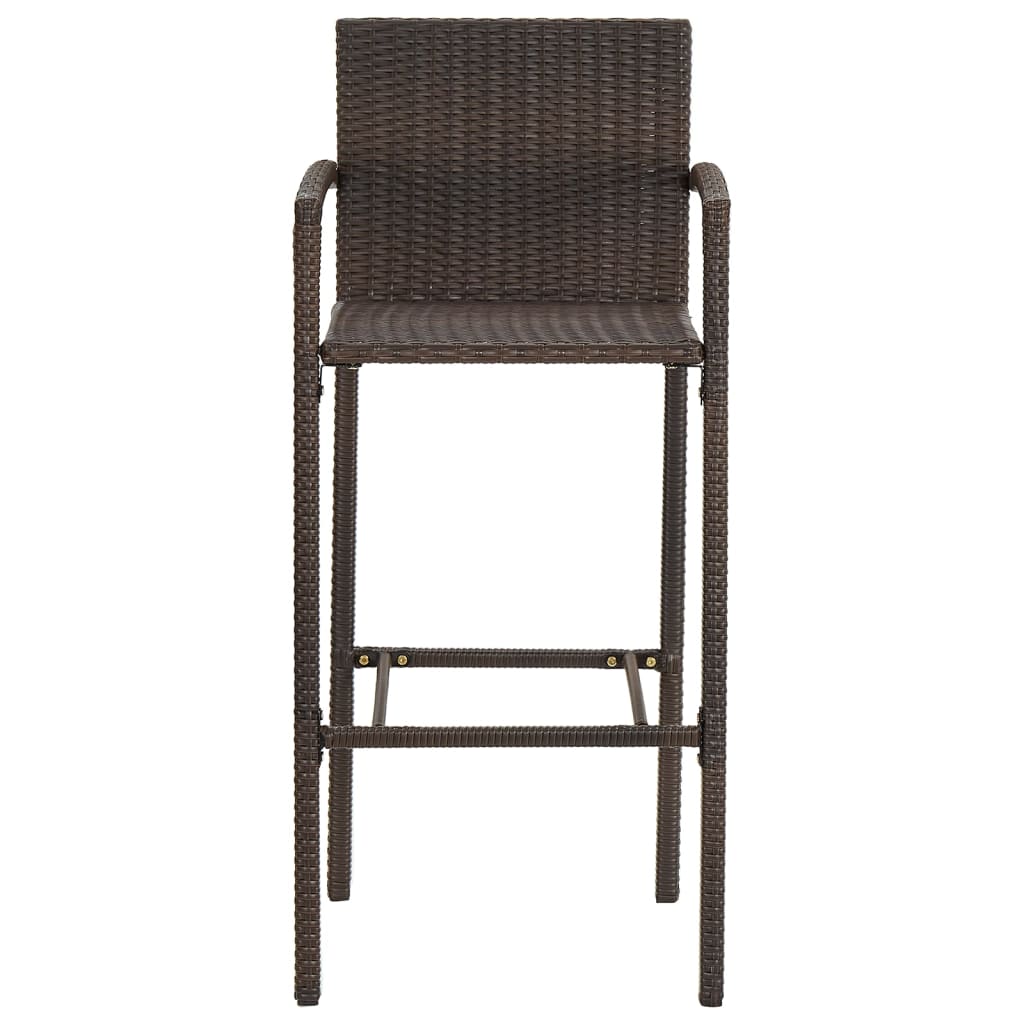 Ensemble de bar de jardin 5 pcs marron bois massif acacia rotin - XIOS