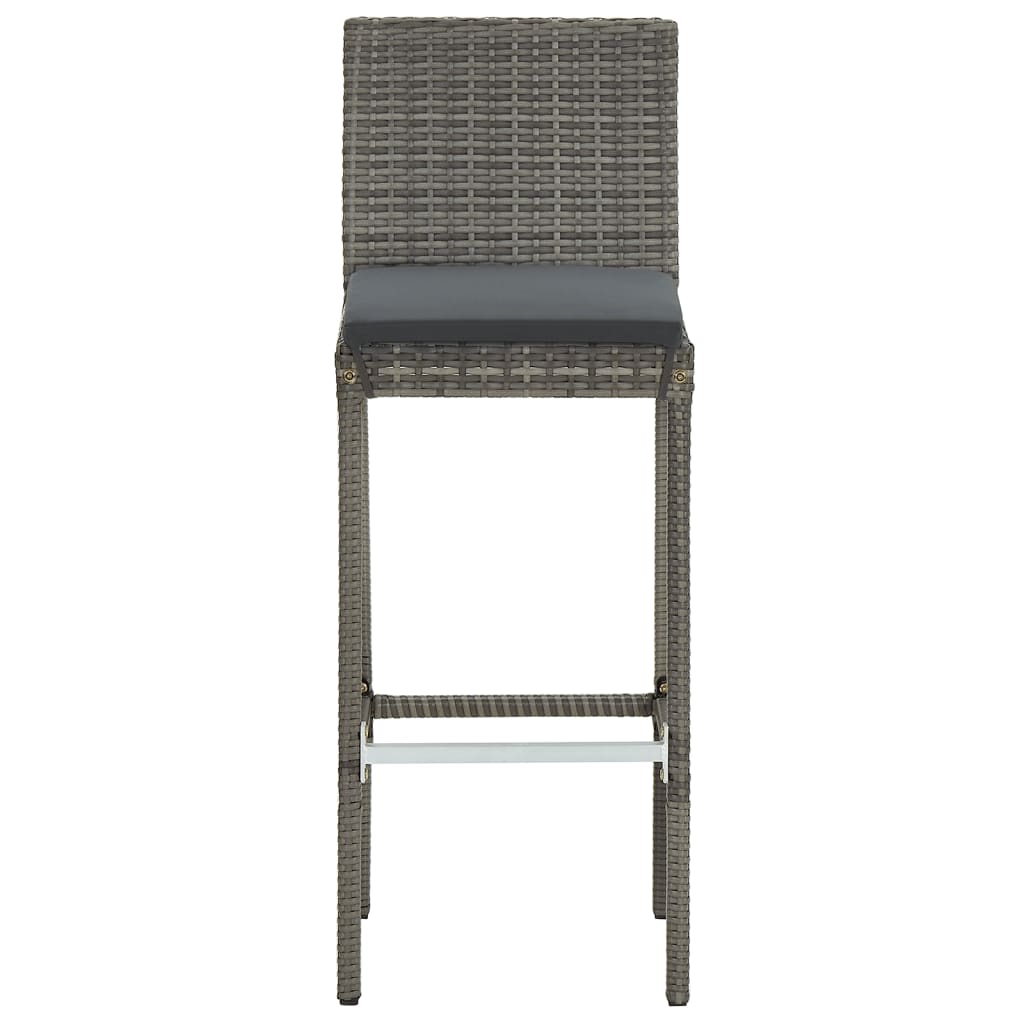 Ensemble de bar de jardin 5 pcs gris bois massif acacia rotin - XIOS