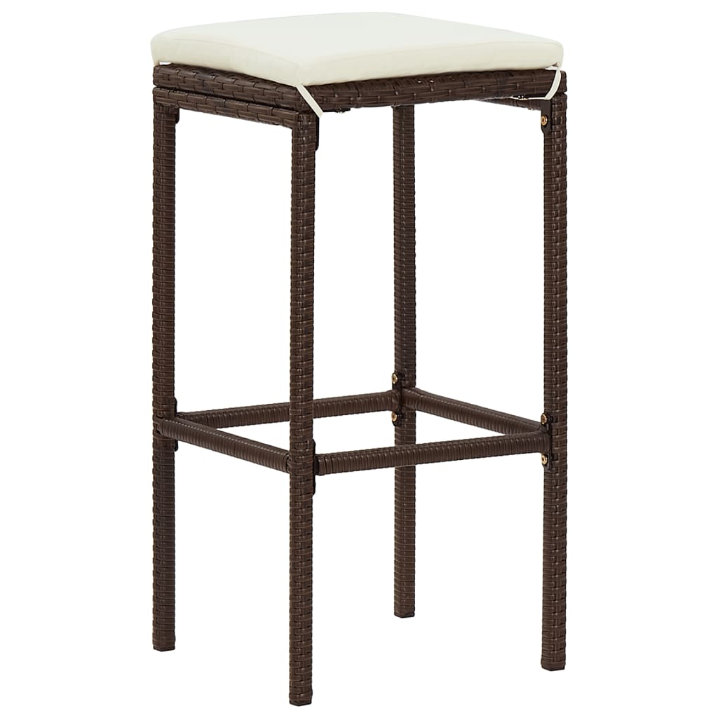 Ensemble de bar de jardin 5 pcs marron bois massif acacia rotin - XIOS