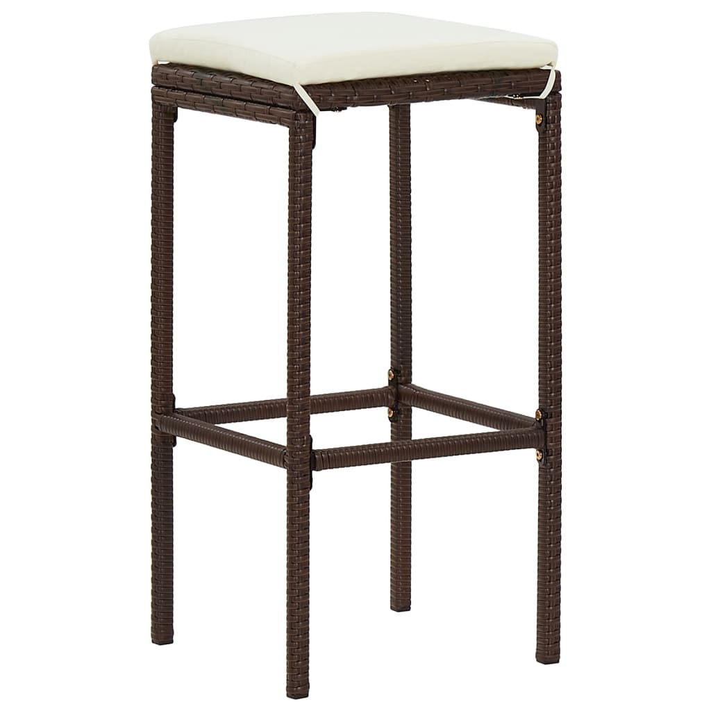 Ensemble de bar de jardin 7 pcs marron bois massif acacia rotin - XIOS