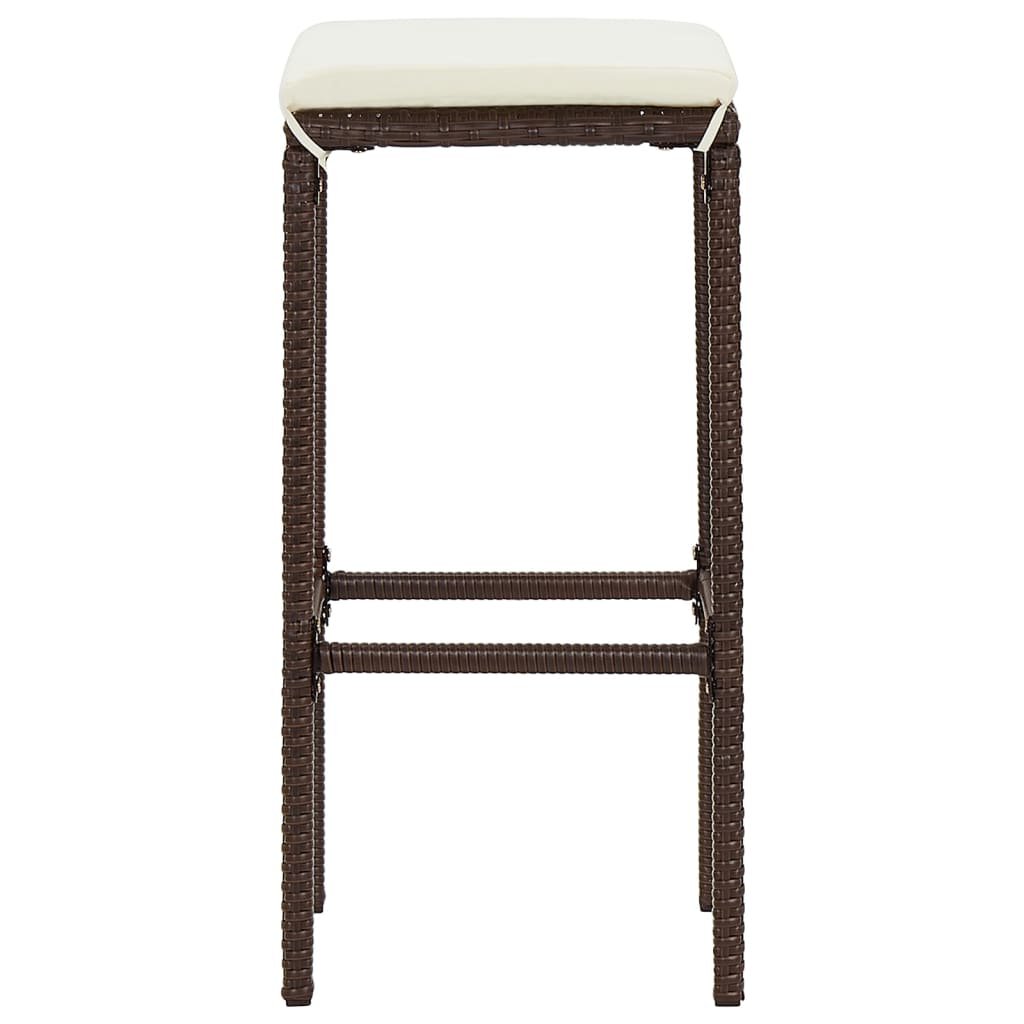 Ensemble de bar de jardin 7 pcs marron bois massif acacia rotin - XIOS