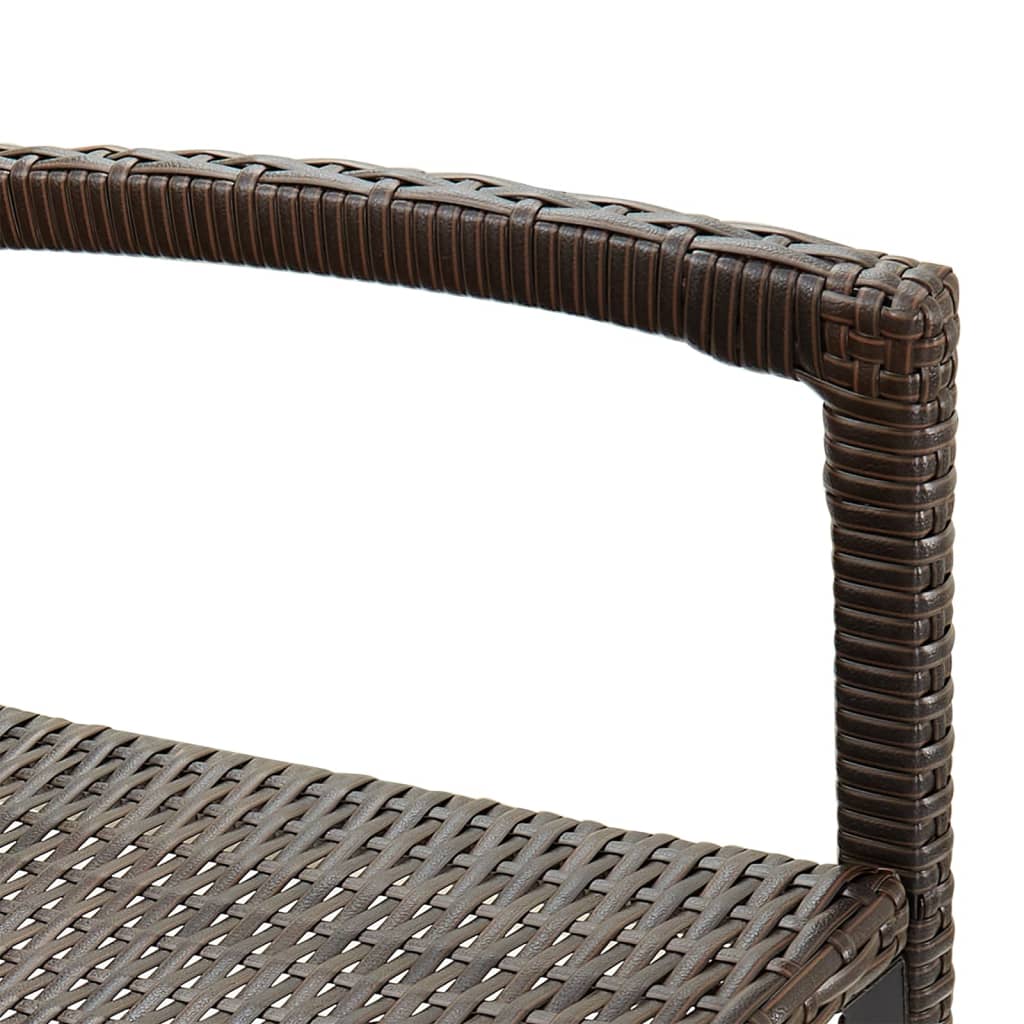 Ensemble de bar de jardin 5 pcs marron bois massif acacia rotin - XIOS