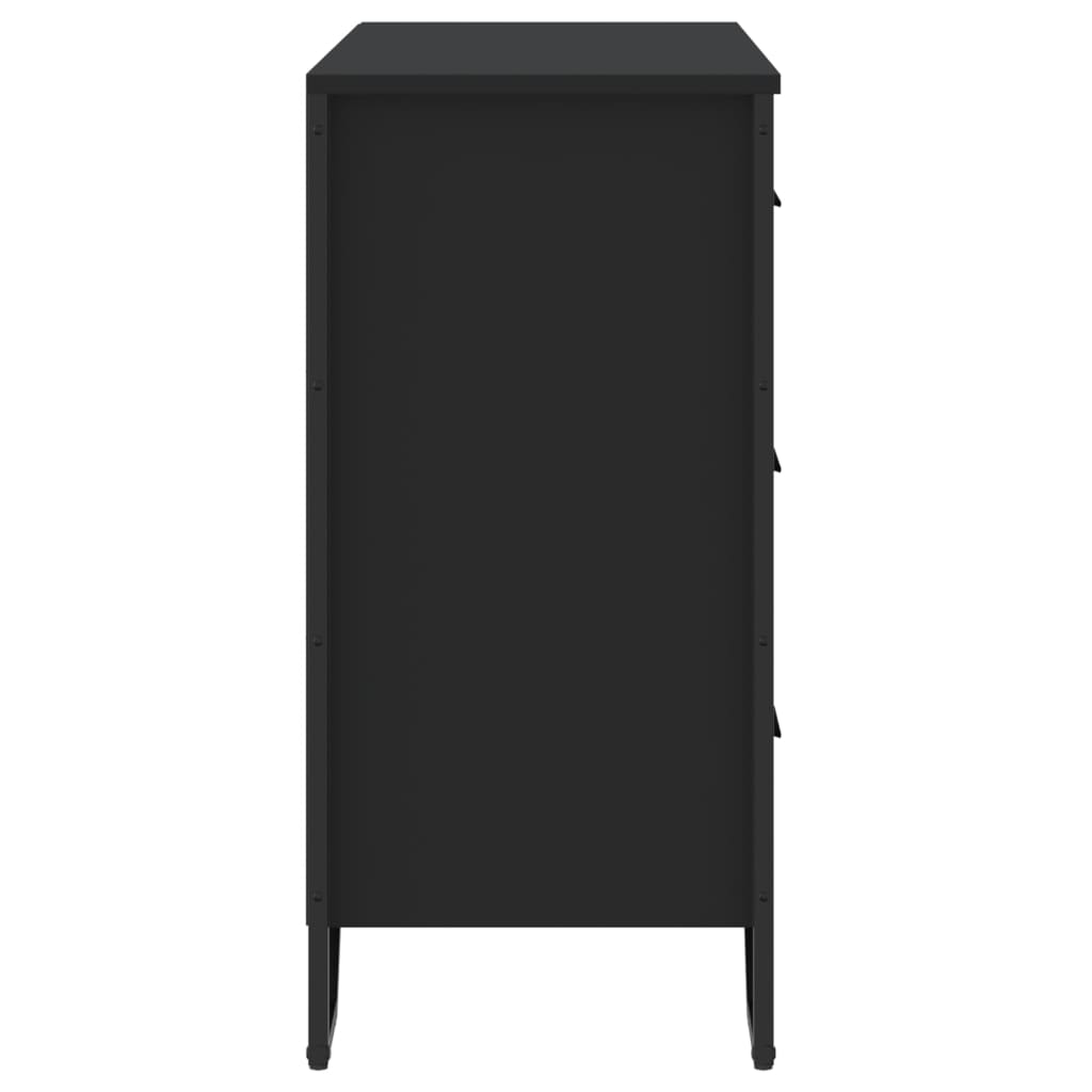 Commode noir 91x35,5x74,5 cm bois d'ingénierie - XIOS