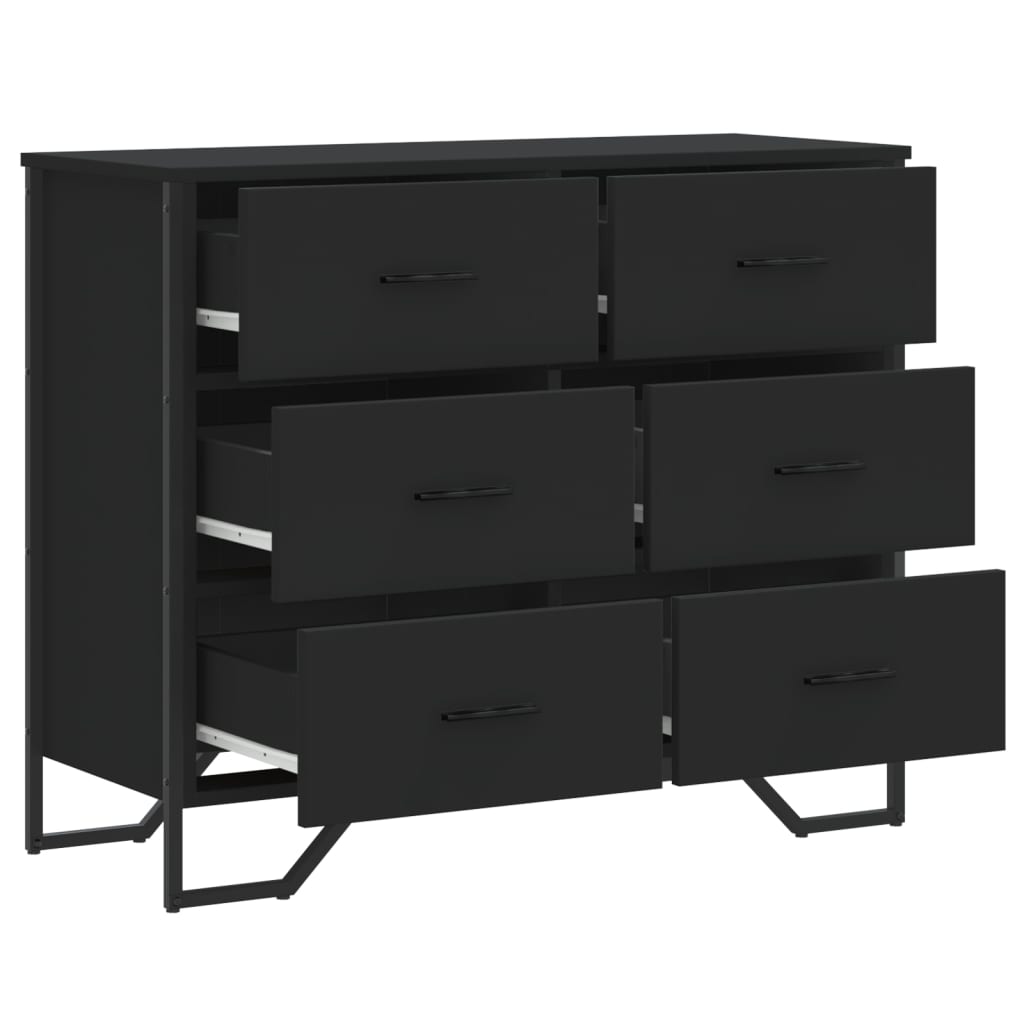 Commode noir 91x35,5x74,5 cm bois d'ingénierie - XIOS