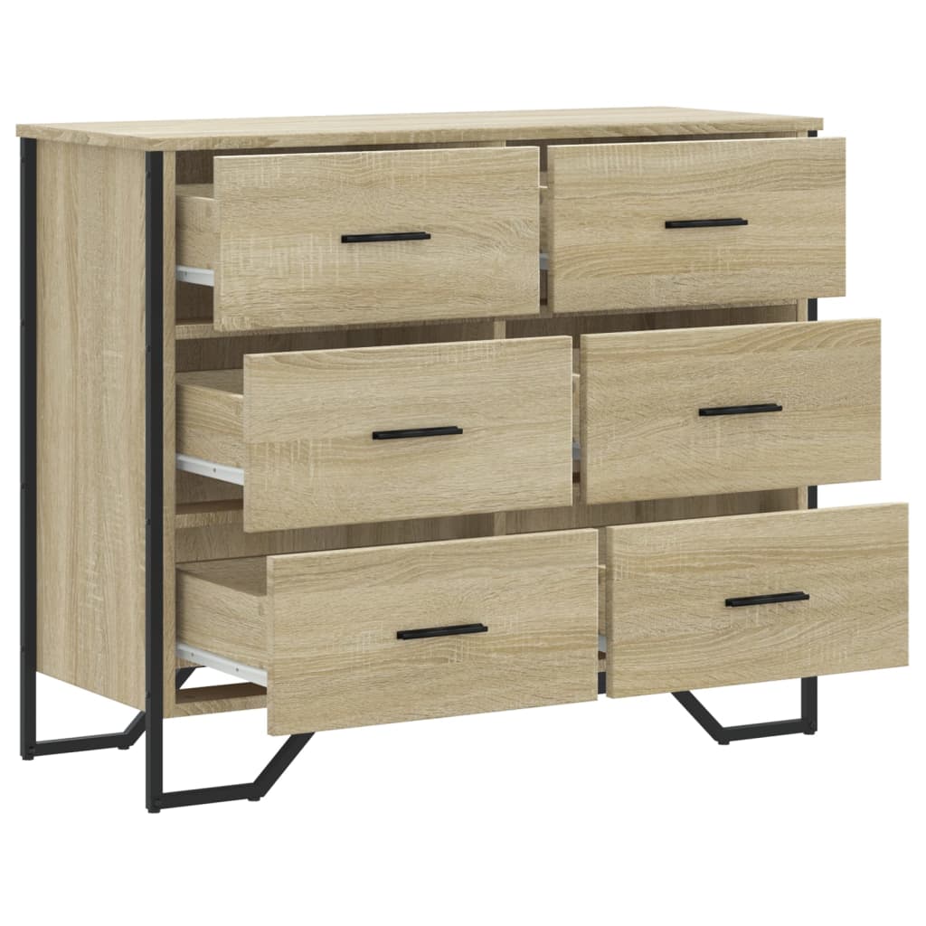 Commode chêne sonoma 91x35,5x74,5 cm bois d'ingénierie - XIOS