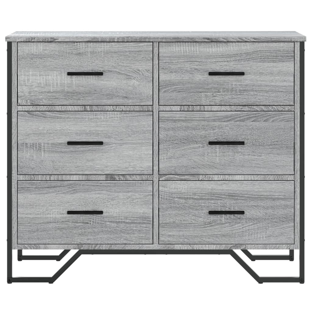 Commode sonoma gris 91x35,5x74,5 cm bois d'ingénierie - XIOS