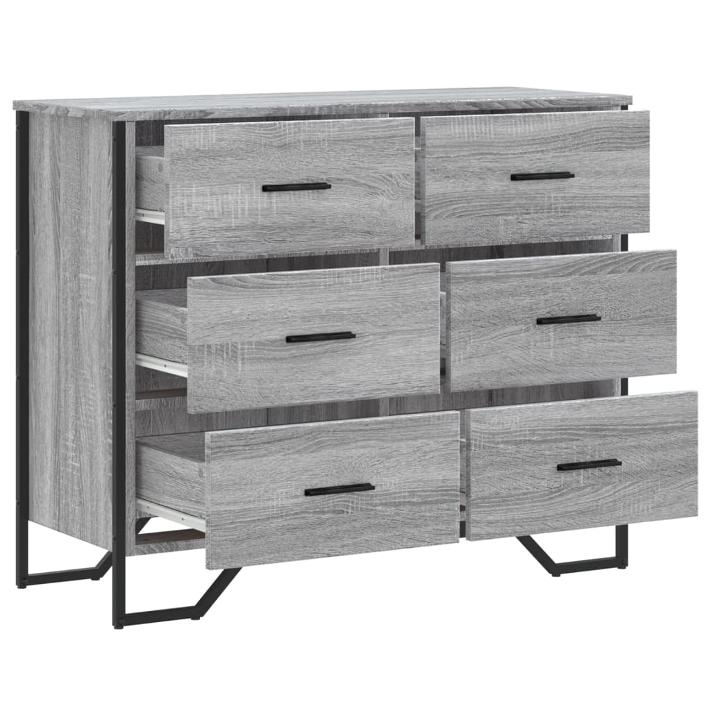 Commode sonoma gris 91x35,5x74,5 cm bois d'ingénierie - XIOS