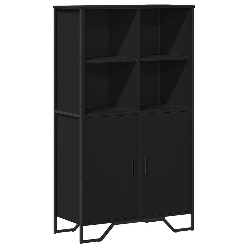 Buffet haut noir 79,5x35,5x137,5 cm bois d'ingénierie - XIOS