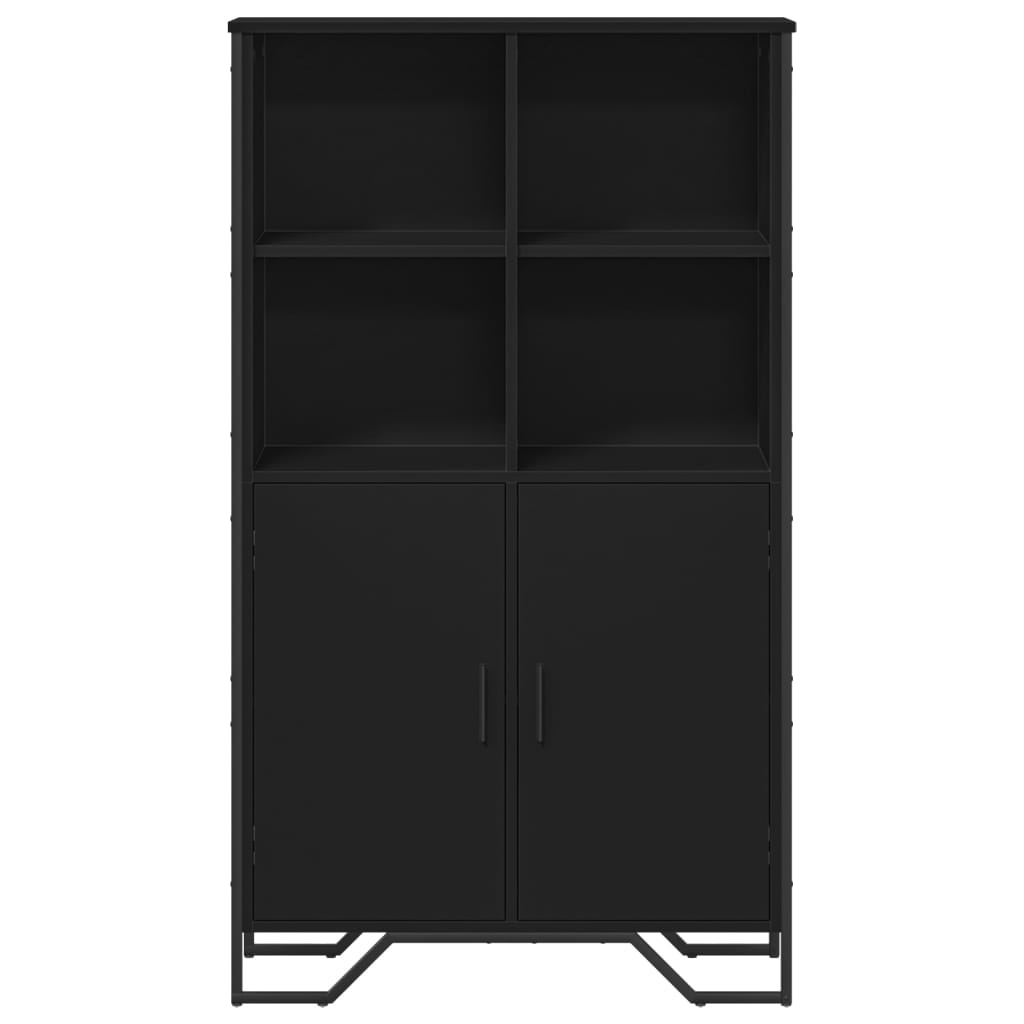 Buffet haut noir 79,5x35,5x137,5 cm bois d'ingénierie - XIOS