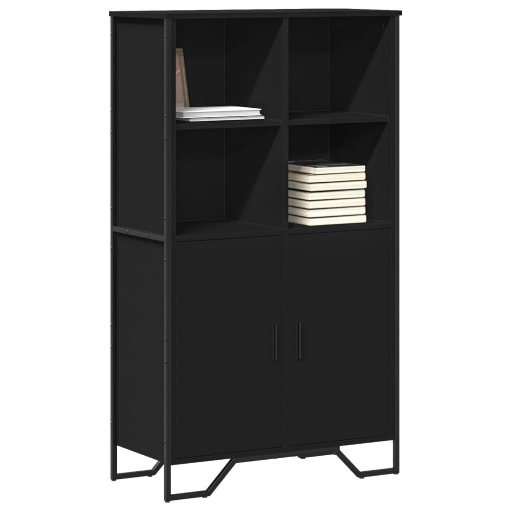 Buffet haut noir 79,5x35,5x137,5 cm bois d'ingénierie - XIOS