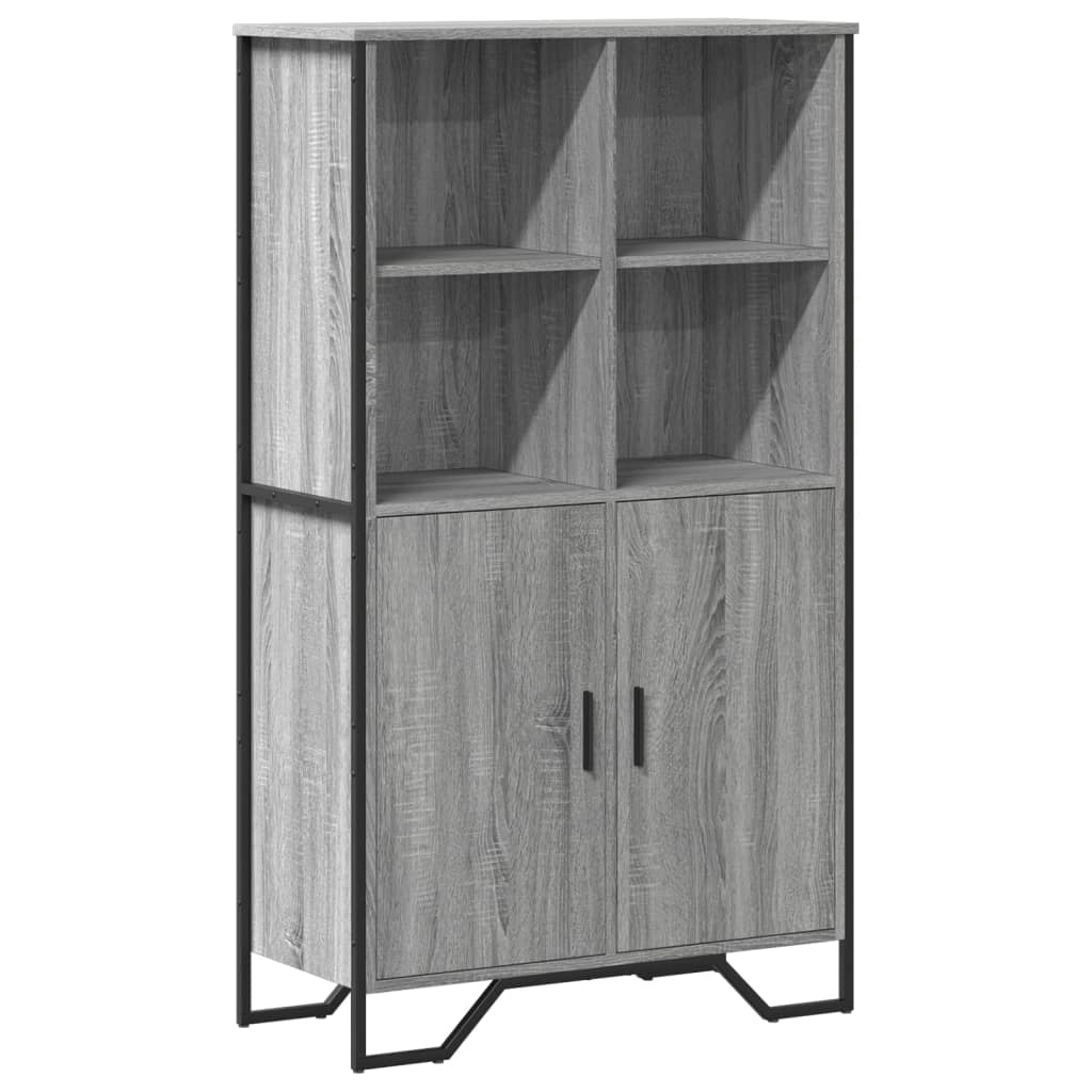 Buffet haut sonoma gris 79,5x35,5x137,5 cm bois d'ingénierie - XIOS