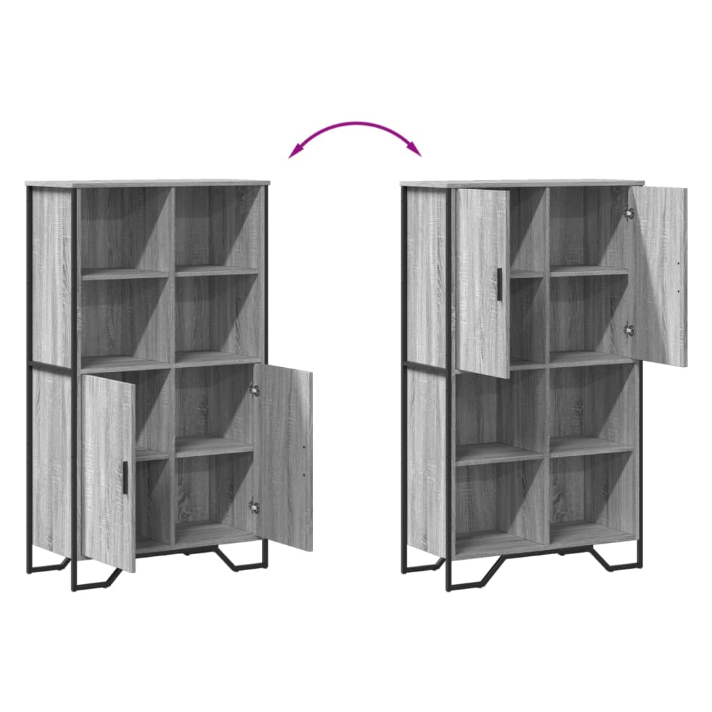 Buffet haut sonoma gris 79,5x35,5x137,5 cm bois d'ingénierie - XIOS