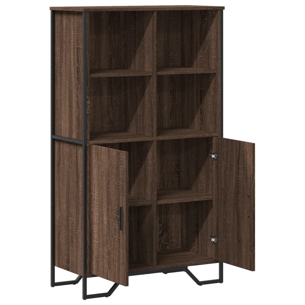 Buffet haut chêne marron 79,5x35,5x137,5 cm bois d'ingénierie - XIOS
