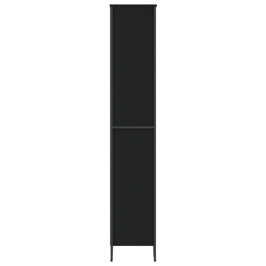 Bibliothèque noir 80x31x169 cm bois d’ingénierie - XIOS