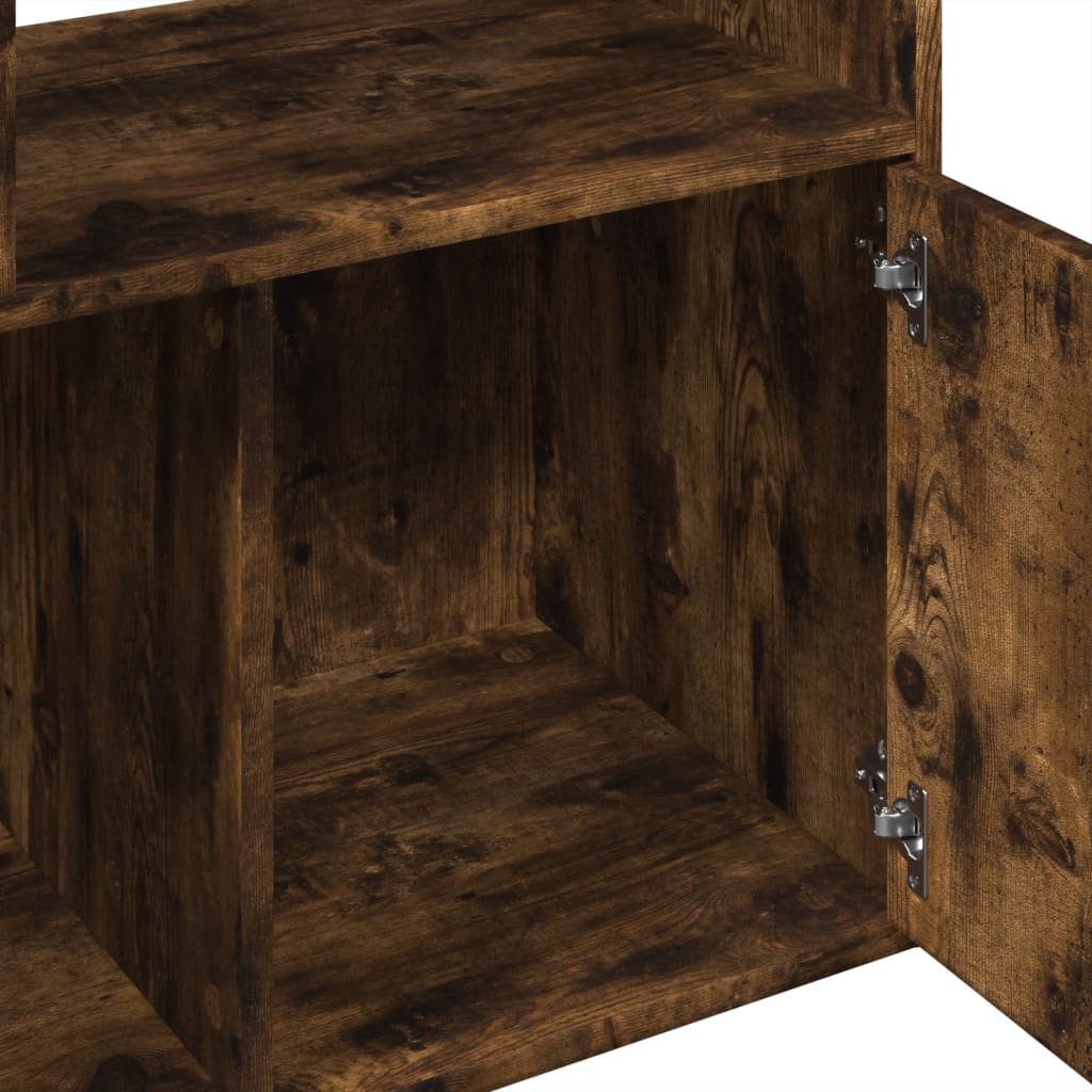 Bibliothèque chêne fumé 70x36x189 cm bois d'ingénierie - XIOS