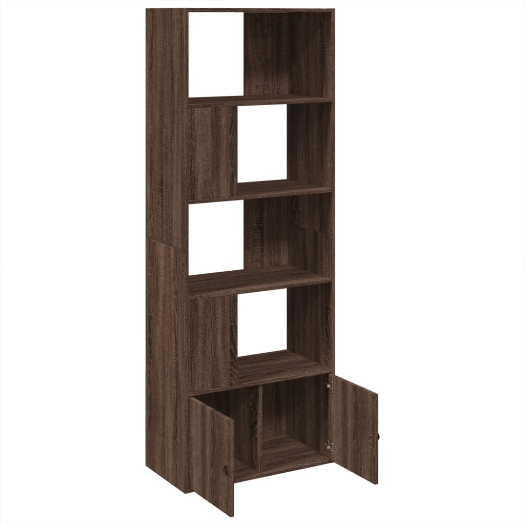 Bibliothèque chêne marron 70x36x189 cm bois d'ingénierie - XIOS