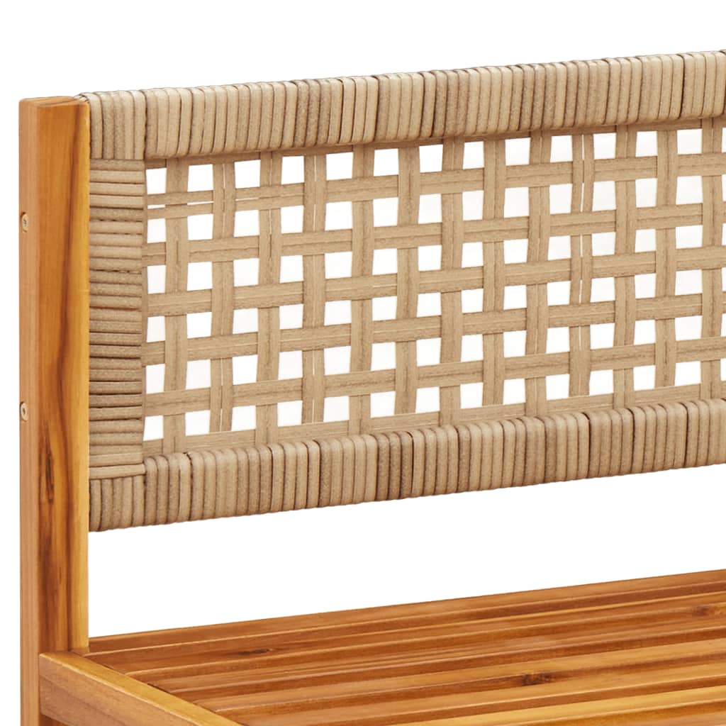 Ensemble de canapés de jardin 4 pièces avec coussins en bois d'acacia et rotin
