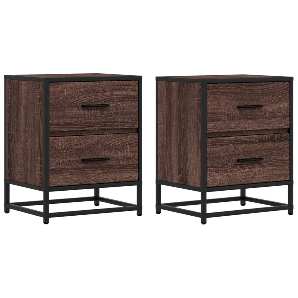 Tables de chevet 2 pcs chêne marron 40x31x50 cm bois ingénierie - XIOS