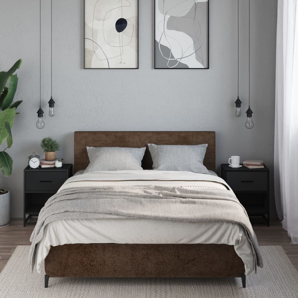 Tables de chevet 2 pcs noir 40x31x50 cm bois d'ingénierie - XIOS